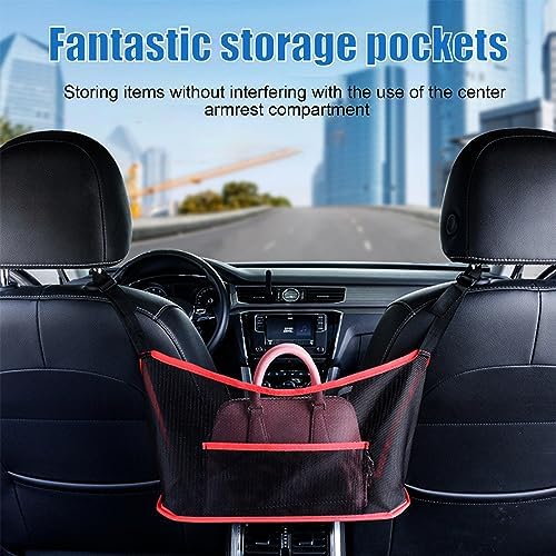Ziciner Car Net Pocket Handbag Holder, Organizer Mesh Bag Between Two Seat - Image 6
