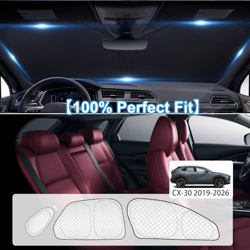 KMF 8pcs Thicken Sun Shades for Mazda CX-30 Accessories 2019-2026, Custom Fit - Image 3