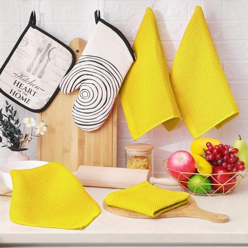 Homaxy 100% Cotton Waffle Weave Kitchen Dish Cloths 6-Pack - Image 6