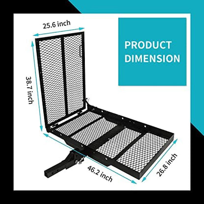New Mobility Carrier Ramp Hitch Mounted 46.2 x 26.8 x 38.7 500 lbs for - Image 2
