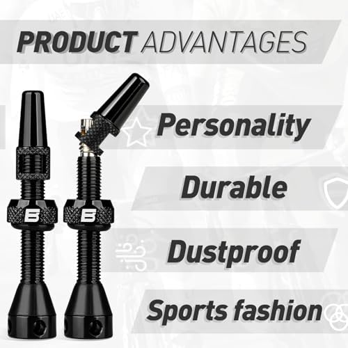 BWSHLF Tubeless Presta Valve Stem 40/44/55/60/65/70/80/100 mm, Super Light - Image 4
