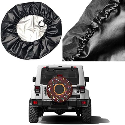 Donut Spare Tire Cover Dust-Proof Wheel Tire Cover Fit Trailer, SUV and Many - Image 5