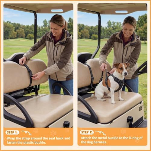 Hsei Dog Seat Belt Harness for Golf Cart, Pet No Pull Dog Seat Leash, - Image 4