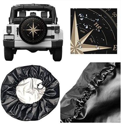 Compass Rose Black Spare Tire Cover - Image 5