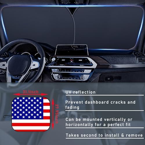 Ziciner 2 PCS Car Windshield Sun Shade, Auto Sun Heat and UV Rays Blocker - Image 2