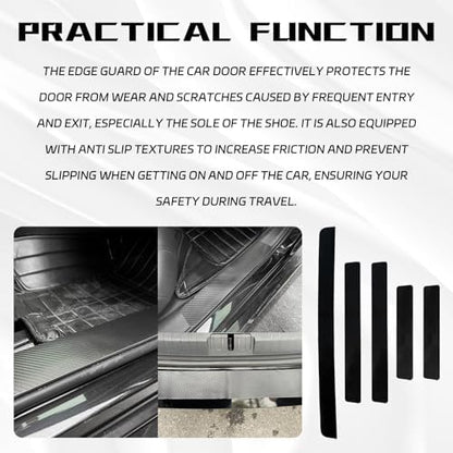 Carbon Fiber Car Door Sill Protector, Anti-Scratch Door Entry Edge Guard Strips - Image 4