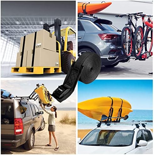 WEDAMER Kayak Tie Down Straps 1" x16.4Ft Cam Buckle Lashing Straps 4 Pack - Image 3