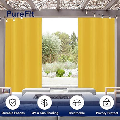 PureFit Outdoor Curtains for Patio Waterproof Weatherproof Outside Curtains - Image 3