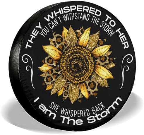 GENANY Sunflower Storm Art Thick PVC Leather Spare Tire Cover Size 15 by GENANY