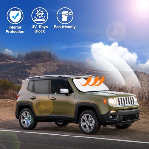 Windshield Sun Shade for 2015-2024 Jeep Renegade Accessories - Image 6