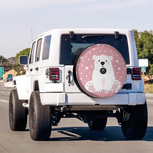 Cute White Polar Bear Spare Tire Cover - Image 2