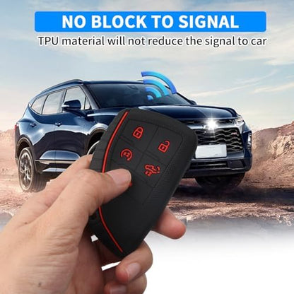 QBUC 2 Pcs Key Fob Cover for Chevy, 5 Buttons Silicone - Image 4