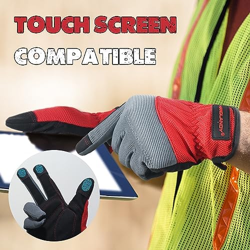 HANDLANDY Work Gloves for Men & Women, Utility Mechanic Working Gloves Touch - Image 4