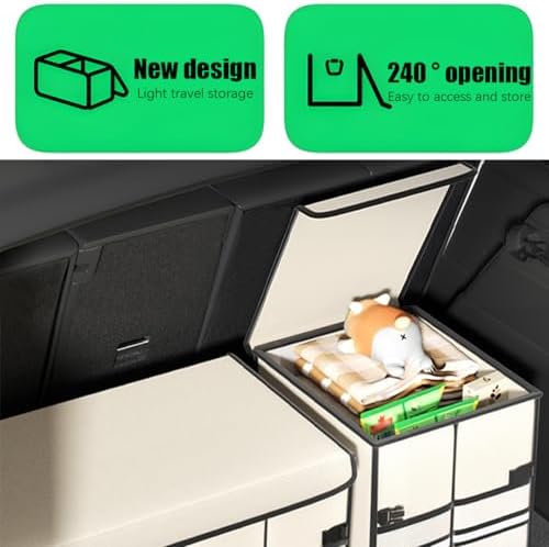 Car Trunk Organizer with Lid Collapsible Oxford Cloth Beige - Image 6