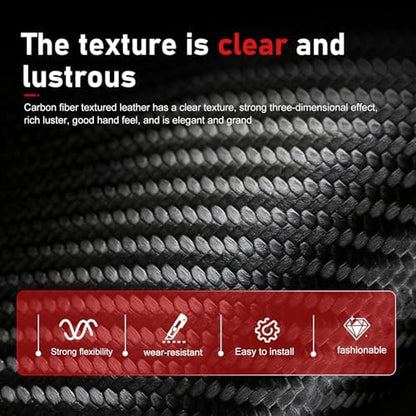 4 PCS Car Door Sill Protector, Carbon Fiber Leather Threshold Guard Strips - Image 6