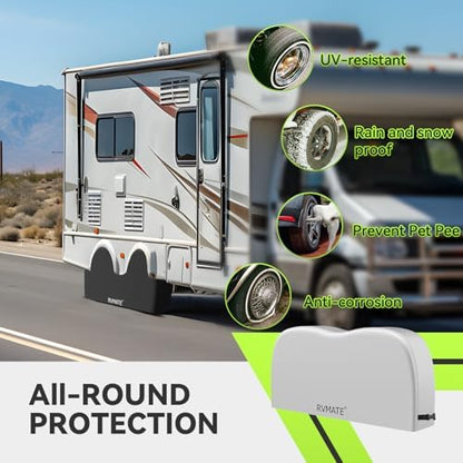 RVMATE RV Tire Covers, Dual Axle Wheel Cover Fits 27"-30" Dia. Tires, 2 Pack - Image 2