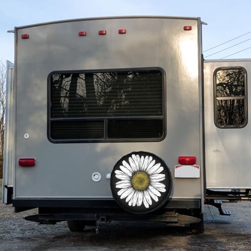 Daisy Flower Spare Tire Cover Dust-Proof Wheel Tire Cover Fit Trailer, SUV and - Image 6