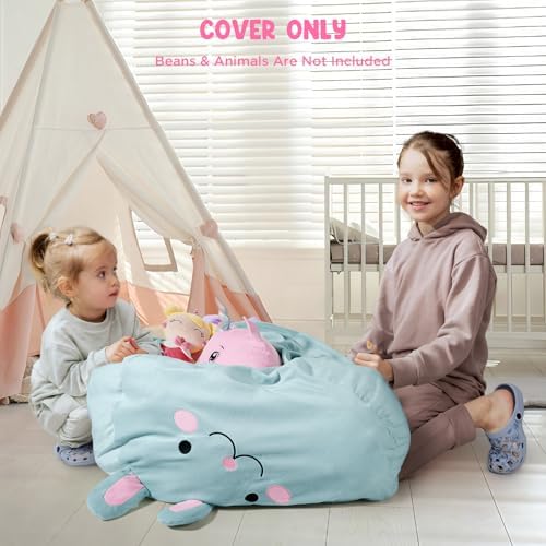 GAGAKU Stuffed Animal Bean Bag Cover Toy Storage, 24 Inches Kids BeanBag - Image 7