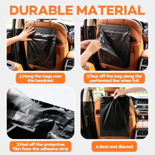 50 Count Hanging Car Trash Bags, Disposable Leak-proof Garbage Can - Image 6