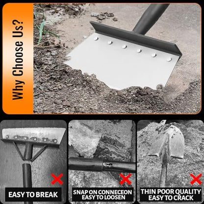 Garden Flat Shovel Scraper, Heavy Duty Outdoor Floor Scraper - Image 4