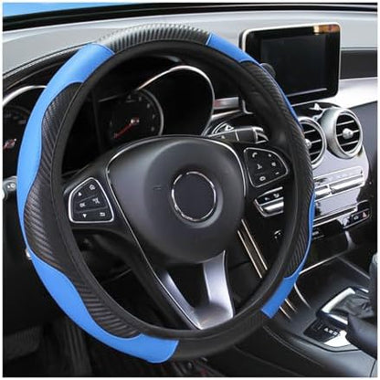Osilly 15 Inch Carbon Fiber PU Leather Steering Wheel Cover by Osilly