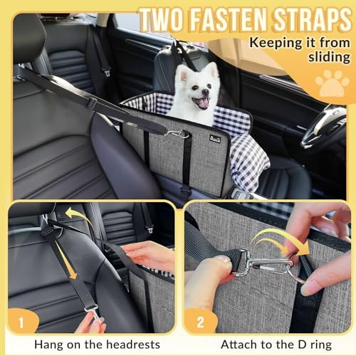 SlowTon Console Dog Car Seat, Dog Booster Seat - Image 3