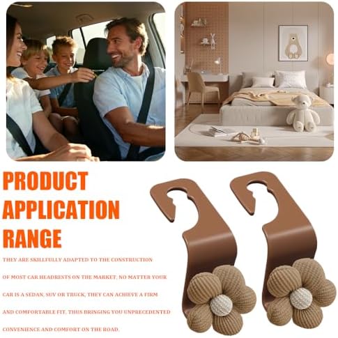2PCS Car Seat Headrest Hooks, Car Bag Hooks, Cute Bow Knot Vehicle Seatback - Image 6