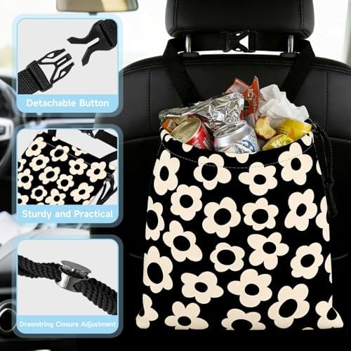 Black Flower Car Trash Bag - Image 4