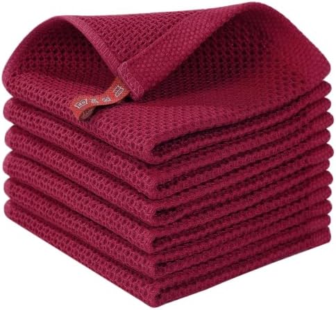Homaxy 100% Cotton Waffle Weave Kitchen Dish Cloths 6-Pack by Homaxy