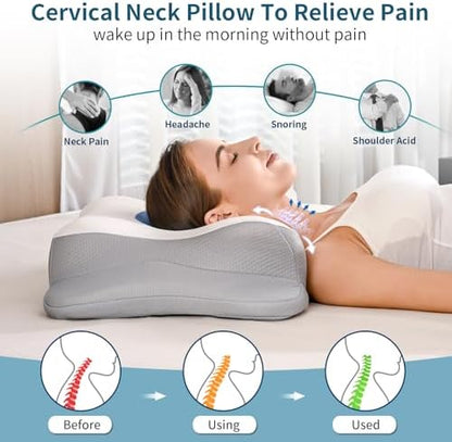 Cervical Neck Pillow for Pain Relief, Contour Memory Foam Pillows for Sleeping - Image 2