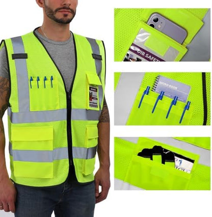 Dib Safety Hi Vis Reflective Safety Vest - Image 3
