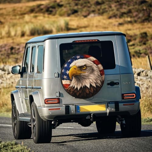 American Flag Eagle Spare Tire Cover Weatherproof Wheel Protectors Universal - Image 7