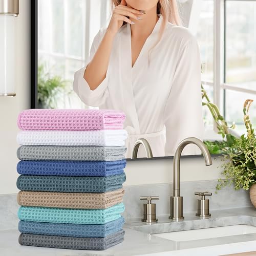Microfiber Waffle Hand Towels, 2 Pieces, Fast Drying, Lint Free 430 GSM - Image 7