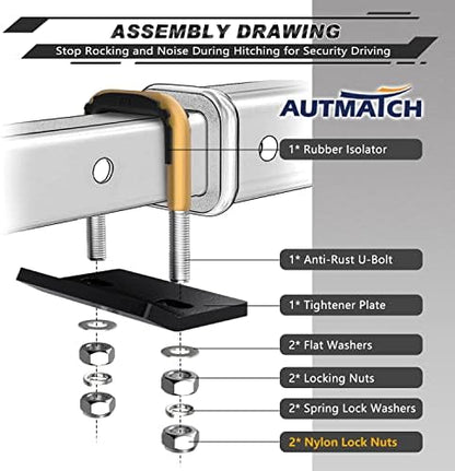 AUTMATCH Hitch Tightener Anti-Rattle Clamp - Image 3