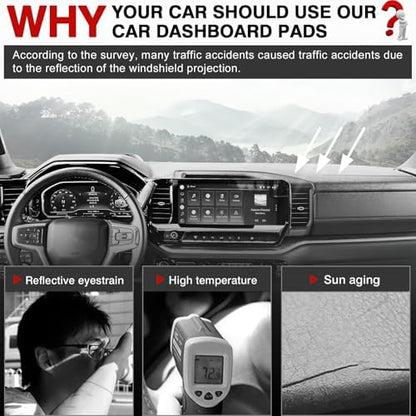 Autorder Dashboard Cover Mat for 2022-2025 2026 Chevy Chevrolet Silverado/GMC - Image 2