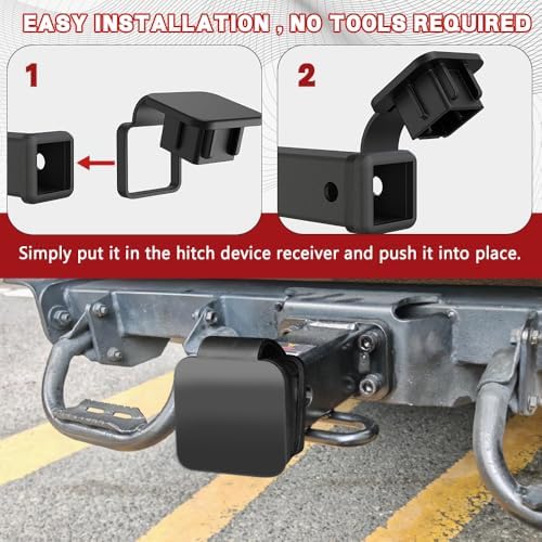Universal Flag Tow Hitch Covers, Receiver Tube Hitch Plug, American Flag Rubber - Image 5