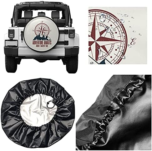 Adventure Awaits and I Must Go Spare Tire Cover Wheel Protectors Weatherproof - Image 5
