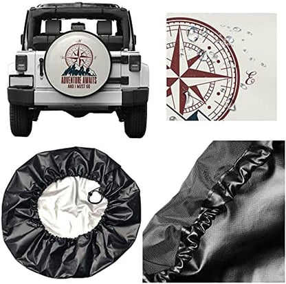 Adventure Awaits and I Must Go Spare Tire Cover Wheel Protectors Weatherproof - Image 5