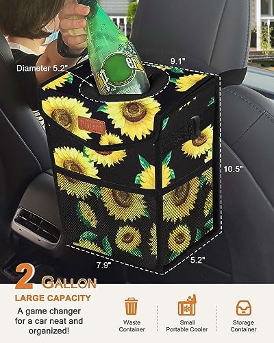 Pritent Car Trash Can with Lid Leakproof Car Garbage Bag Vehicle Trash Bin - Image 2