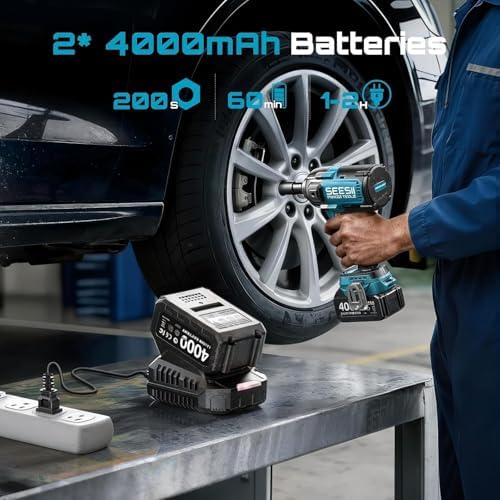 SEESII Upgraded Impact Wrench 1180 Ft-lbs: 1/2" High-Torque Impact Gun - Image 5