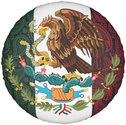 Mexico Paisley Flag Spare Tire Cover, Universal Waterproof & Dustproof Wheel - Image 2