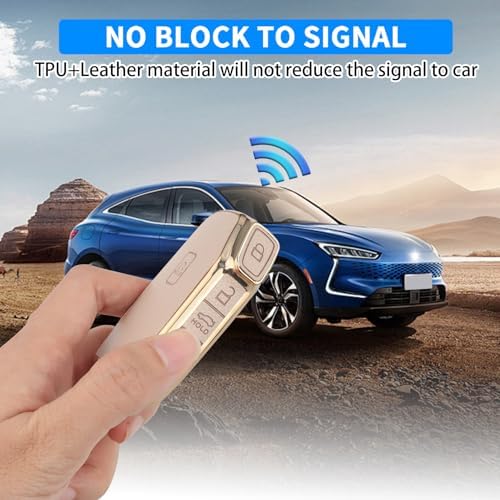QBUC for KIA Key Fob Cover, Upper Leather + Soft TPU Key Case Shell - Image 4