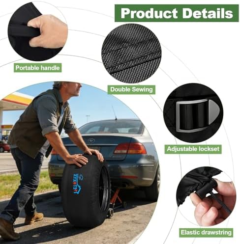 4 Pack Seasonal Tire Tote, 700D Spare Tire Cover - Image 3