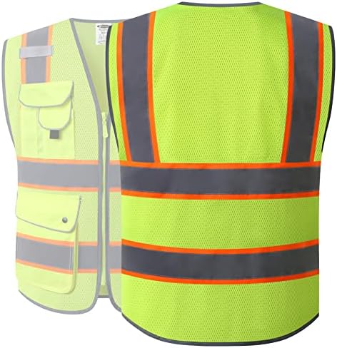 JKSafety Safety Vest for Men Women Reflective Hi Vis JK100 Yellow 2XL - Image 5