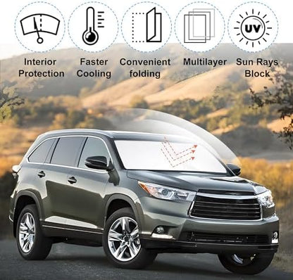 Windshield Sun Shade Sunshade for 2014-2019 Toyota Highlander - Image 2