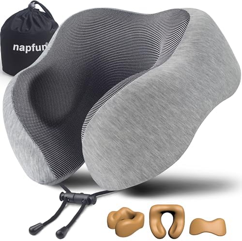 napfun Neck Pillow for Traveling, Upgraded Travel Neck Pillow for Airplane 100% by NAPFUN