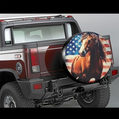 American Flag Horse Spare Tire Cover - Image 2