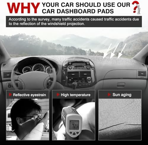 Autorder Dashboard Cover Mat for Toyota Sienna 2004-2010 Accessories Dash Cover - Image 2