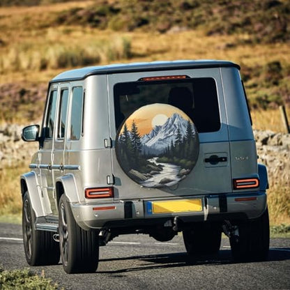 Spare Tire Cover Mountains Nature Sunset Scenery Wheel Covers Weatherproof - Image 6