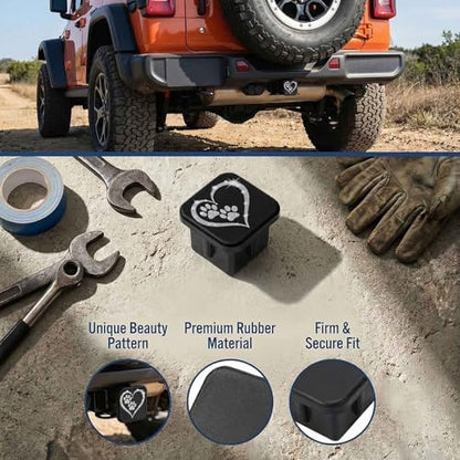 Trailer Hitch Cover 2 Inch Square Receiver Hitch Cover Rubber Tube Plug - Image 3
